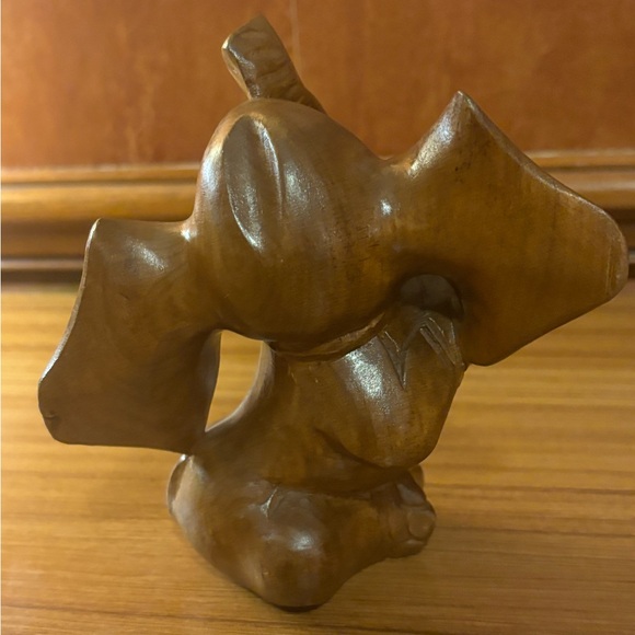 Vintage Genuine Monkey Pod Wood Hand Carved Circus Elephant w/Ball 1980s - Picture 4 of 7